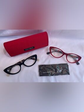 Dolce & Gabbana Women's Cat-Eye Glasses in Red and Black